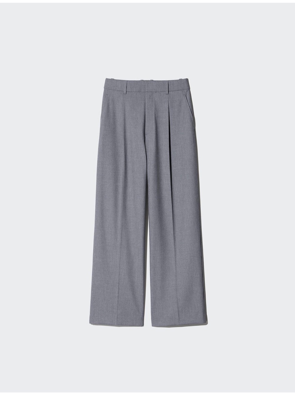 Uniqlo Women's Smart Wide Straight Pleated Dress Pants - Gray XXL